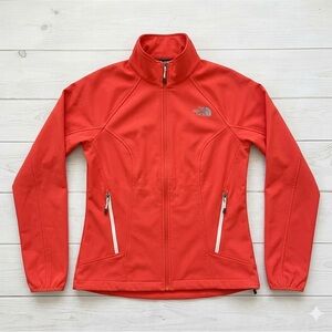 The North Face Nimble Softshell Jacket Red Orange Women's Medium Full Zip EUC